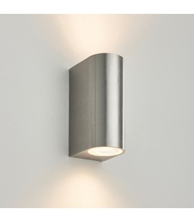 Outdoor Wall IP44 35W Brushed Alloy & Clear Glass 2 Light Dimmable IP44 - GU10 - 2