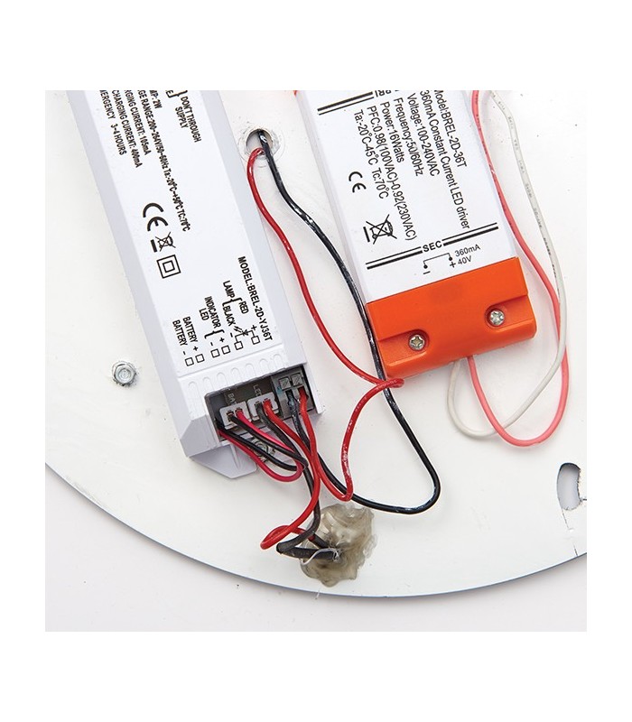 Outdoor Integrated LED Emergency Gear Tray Em 18W Gloss White Paint - 2