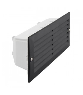 Outdoor Plain & Louvre IP44 40W Textured Black Paint & Frosted Glass - 2